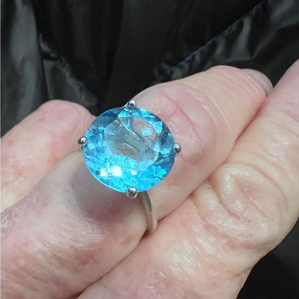Timeless Blue and Silver Solitaire Ring